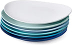 Sweese Porcelain Dinner Plates - 11 Inch Dinner Plates Set of 6 - Dishwasher, Microwave, Oven Safe - Azure Dreamscape Color