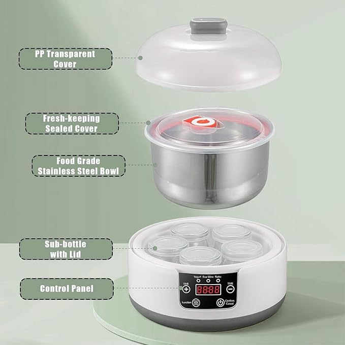 Probiotic Yogurt Maker 36 Hour with Adjustable Temperature & Time Control,Automatic Yogurt Maker Machine with LCD Display,Multi-Function Yogurt Machine for Home Use (mechanical version)