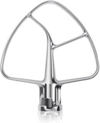 K45B Stainless Steel Flat Beater for Kitchenaid Tilt Head Stand Mixer, Polished Paddle Attachment for KitchenAid Mixer Attachments, Fits 4.5-5 Quart Models, Dishwasher Safe