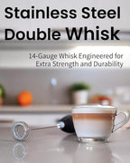 Elementi Pink Milk Frother Handheld - Coffee Frother Electric Stirrer, Matcha Whisk & Drink Mixer Handheld - Frothing Wand - Electric Whisk For Coffee (Hot Pink)