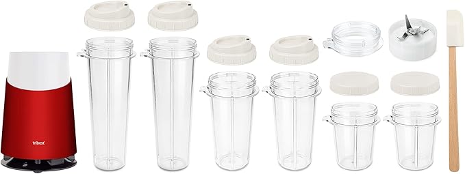 Tribest Personal Blender II, Small Portable Blender for Shakes and Smoothies with BPA-Free Cups, Red