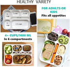 Bento-Box with Bag and Ice Pack. Lunch Boxes Snack Containers for Kids Boys Girls Adults. 6 Compartments, Leakproof Portion Container Boxes Insulated Bags for School Lunches, BPA Free, Orange