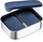 Flexibento - Leak proof Stainless Steel Lunch Box | Lunch Containers with Lids | Steel Bento Box | Meal prep| Snack Containers |Metal lunch Box (Midnight -3PC set (1 * 27 oz + 2 * 6.5oz))