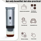 Espresso Portable 3-in-1 Capsule Coffee Maker with 7500mAh Battery, 120ml Cup Capacity, 50+ Extractions, Fast Heating & Waterproof Design【silvery】