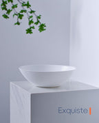 54 OZ Salad Bowl Set of 2, Opal Glass 9.5 inch Serving Dishes for Salad, Fruit, Kitchen Microwave & Dishwasher Safe, White