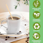 1000pcs Bamboo Coffee Stir Sticks, 5.5" Disposable Hot Drink Beverage Stirring Swizzle Stir Sticks For Coffee, Milk, Tea, Juice, Cocktail, Chocolate, Suit For Bar Party