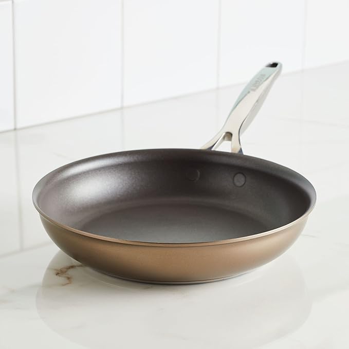 Anolon Ascend Hard Anodized Nonstick Frying Pan/Skillet - Good for All Stovetops (Gas, Glass Top, Electric & Induction), Dishwasher & Oven Safe with Stainless Steel Handle,10 Inch - Bronze
