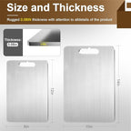 Titanium Cutting Board Set - 100% Pure Titanium Cutting Boards for Kitchen, Double Sided Medical-grade Cutting Mat for Easy to Clean, Ideal for Home & Outdoor Cooking (Two size set)