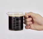 Ackers Etched Graduated Glass Measuring Cup - [Insulated Handle | V-Shaped Spout] - High Borosilicate Glass Measuring Cup for Kitchen or Dining, Easy to Read, 250ml (8oz, 1 Cup)