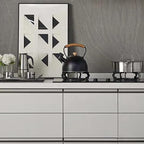 Whistling Tea Kettle 2.5L, Stainless Steel Kettle with Wood Pattern Folding Handle, for Tea Coffee (Black)