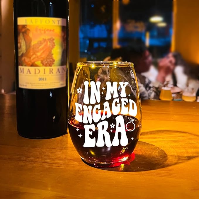 In My Engaged Era Wine Glass, Engagement Gifts for Her Women, Bride to Be Gifts, Engagement Christmas Gifts for Bride, Her Women-121