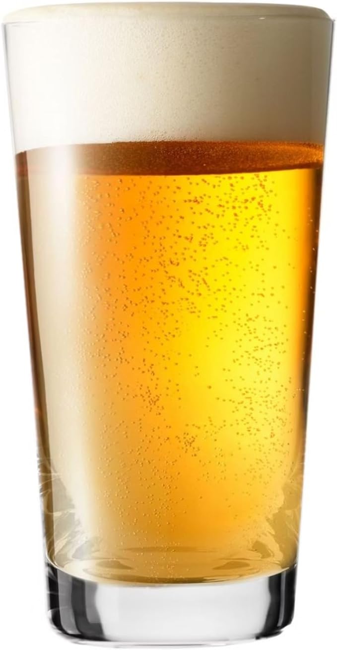 Krosno Classic Beer Glasses, Set of 6, 17.9 oz, Lager, Pilzner, Wheat Beer, Pint Glasses, Pure Collection, Dishwasher Safe, Made in Europe