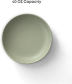 JoyJolt Mesa 40oz Stoneware Serving Bowls Set of 4, Large Salad Pho Soup Pasta Plates for Kitchen, Dishwasher and Microwave Safe, Aesthetic Kitchen Essentials - Matte Sage Green