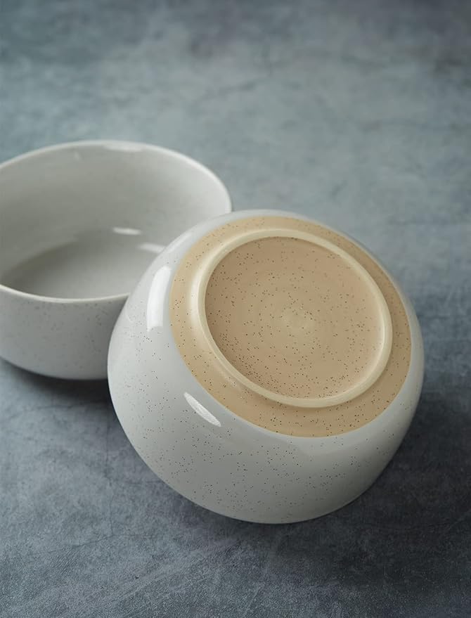 famiware Milkyway Cereal Bowl, Soup Bowls for 4, 25 Ounce Bowls Set for Kitchen, Bowl Set for Cereal Soup Rice Pasta Salad Oatmeal, Light Gray