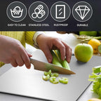 Titanium Cutting Board - 2025 New Upgrade 100% Pure Titanium Cutting Boards for Kitchen Double Sided Non Toxic Titanware Cutting Board,Hygiene Durable Dishwasher Safe Chopping Board (12"L x 9"W)