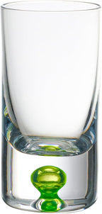 Barski Shot Glasses - Liquor Glass - Set of 6 - Crystal Glass - Assorted Colored Bubble in Base - Thick Base - 1.25 Oz. for Vodka, Whiskey, Tequila - Espressos - Spirits & Liquors - Made in Europe