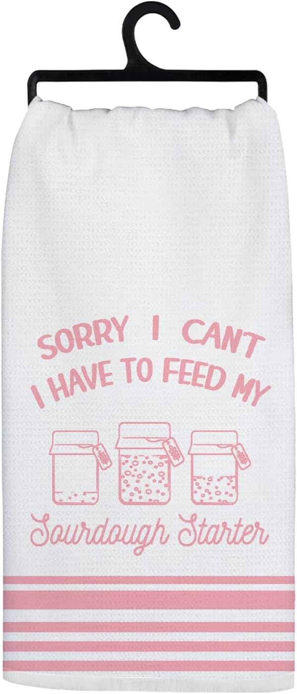 Funny Sourdough Baking Kitchen Towels, Gifts for Sourdough Bakers Tea Dish Towels for Kitchen, Baking Lover Gifts Decorative Hand Towels, 16x24 Inch Pink