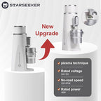STARSEEKER EDGE Plasma Electric Coffee Grinder Aluminum Automatic Coffee Bean Grinder for French Press Drip Coffee and Espresso Removable Fineness Adjustment Magnetic Suction Port with Cup (White)