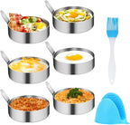 4/6 Pack Egg Ring, 3 Inch Egg Cooking Ring Non Stick Stainless Steel Egg Rings for Frying Eggs Pancake Sandwich Cooking Beefsteak Griddle Kitchen Gadgets for Breakfast