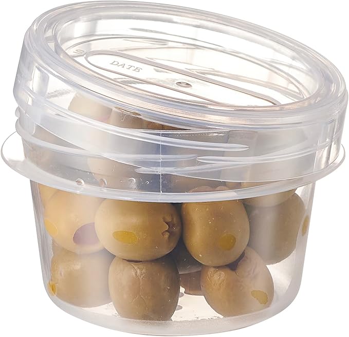 PLASTICPRO 12 Pack Twist Cap Food Storage Containers with Clear Screw on Lid- 4 oz Reusable Meal Prep Containers - Small Freezer Containers Microwave Safe Clear Plastic Food Storage