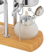 Belgian/Belgium Luxury Royal Family Balance Syphon Coffee Maker Coffee Pot Unique Gravity Vintage Coffee Maker 13.53oz Beautiful Turkish Coffee Maker Vacuum Brewing System (Silver)