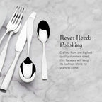 Mikasa Satin Loft 65-Piece Flatware Set for 12, 18/10 Stainless Steel Silverware with Forks, Knives, Spoons, and Serving Utensils, Durable and Elegant Design