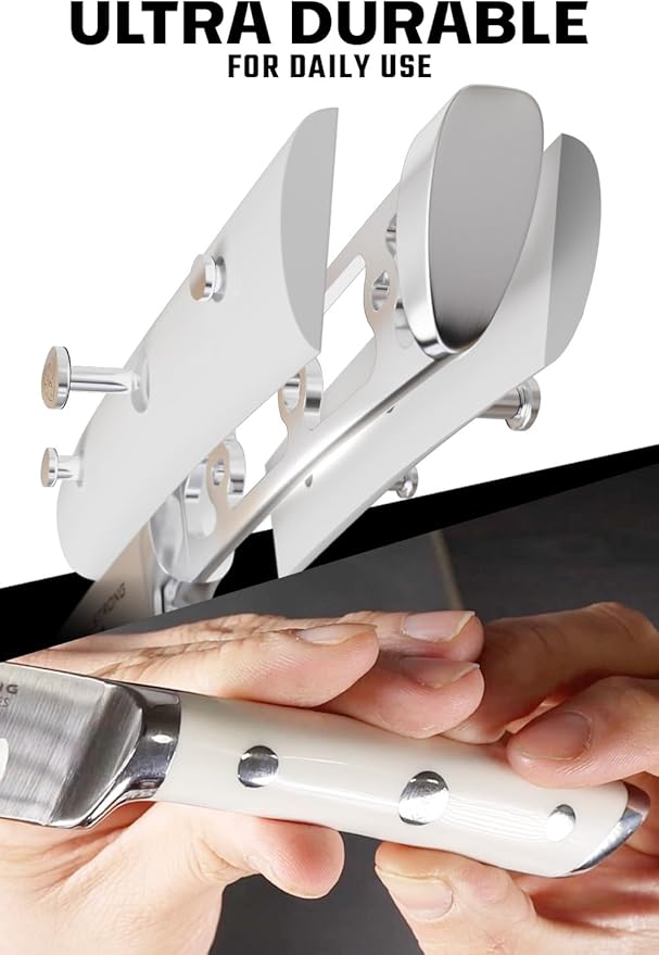 Dalstrong Steak Knife Set-4-5 Straight Blade Edge-Gladiator Series-Forged German High-Carbon Steel-w/Sheaths-Glacial White ABS Handle-Dinner Set Kitchen Knives