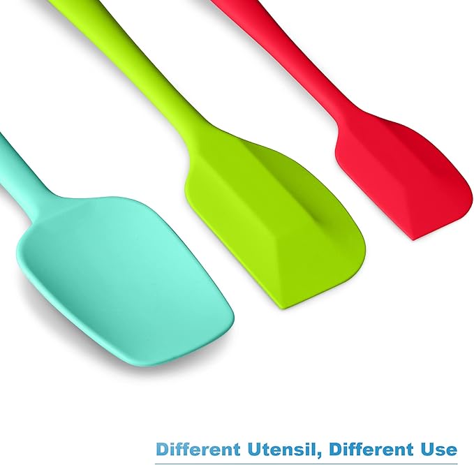 Silicone Spatula 3-piece Set, Ergonomic Handle High Heat-Resistant Spatulas, Non-stick Rubber Spatulas with Stainless Steel Core