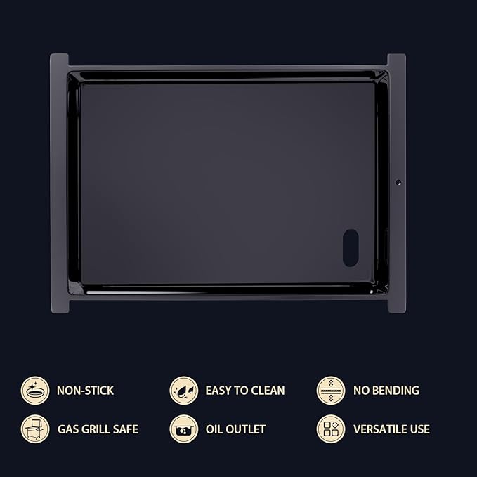 Utheer Nano-Ceramic Half Griddle for Ninja FlexFlame PG300,Professional-Grade Nonstick Half-Size Griddle Plate with Grease Drain,Rust-Resistant,BBQ Breakfast & Camping,Fit Ninja FlexFlame XSKHLFGRIDLE