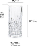 BELLAFORTE Shatterproof Tritan Plastic Tall Tumbler, Set of 4, 18oz - Myrtle Beach Drinking Glasses - Unbreakable Drinking Glasses for Parties - BPA Free - Clear
