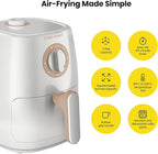 Chefman TurboFry 2-Quart Air Fryer, Dishwasher Safe Basket & Tray, Use Little to No Oil For Healthy Food, 60 Minute Timer, Fry Healthier Meals Fast, Heat And Power Indicator Light, Temp Control, White