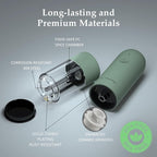 Electric Salt and Pepper Grinder, USB Rechargeable, Automatic Salt and Pepper Shaker, Adjustable Coarseness, Electric Pepper Mill, LED Light, Refillable, Kitchen Gadgets (Sage)