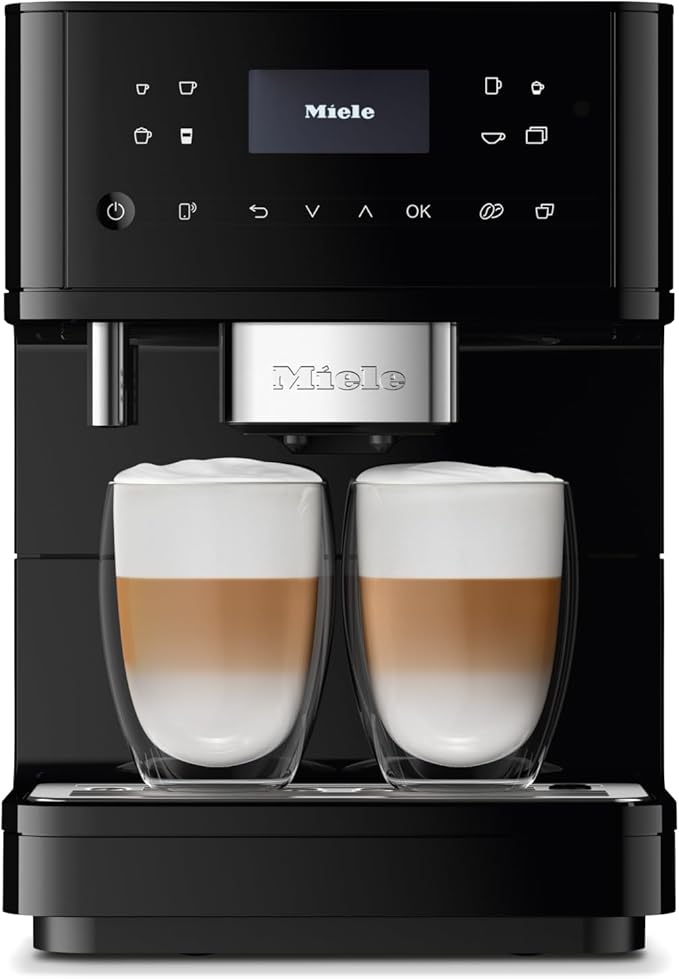 Miele CM 6160 MilkPerfection Automatic Wifi Coffee Maker & Espresso Machine Combo, Obsidian Black - Grinder, Milk Frother