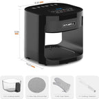 BOSWELL Glass Air Fryer, 4.5QT Transparent Fry Bowl, Circulating Heating, Non Toxic, Large Capacity Air Fryer Roast, Temperature Control Dishwasher Safe (Black)