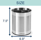 Hillbond Stainless Steel Utensil Holder for Kitchen Counter with Removable Divider, 6.9x7.5 inch Metal Utensil Holder for Countertop, 360° Rotating Spatula Crock for Cooking (EXTRA LARGE)