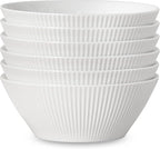 Ceramic Bowls for Kitchen - Set of 6, 30 oz Cereal Bowl Set, Soup Bowls, White Ceramic Bowls for Dessert, Salad, Pasta, Soup etc, Microwave, Dishwasher & Oven Safe
