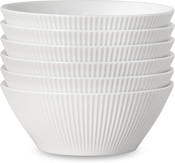 Ceramic Bowls for Kitchen - Set of 6, 30 oz Cereal Bowl Set, Soup Bowls, White Ceramic Bowls for Dessert, Salad, Pasta, Soup etc, Microwave, Dishwasher & Oven Safe