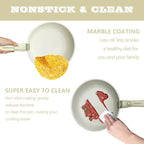 11 PCS Pots and Pans Set, Cookware set with removable Handles, Dishwasher and oven Safe, Detachable Cooking Set, Induction and Gas Stove kitch set, White