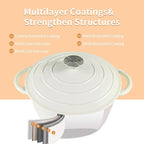 Dutch Oven,Cast Iron Dutch Ovens,Dutch Oven Pot with Lid,3 QT Enamel Dutch Pot,Dutch Ovens with Dual Handles,Cast Iron Pot for Braiser,Cooking,Gifts for Family,White