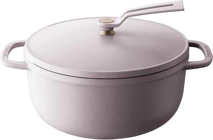 Vermicular Oven Pot 2.0 | Lightweight Enameled Cast Iron Pot | 22cm (3.7 Qt) | Non-Toxic | Induction-compatible | Dutch Oven | Made in Japan | Matte Himalayan Pink