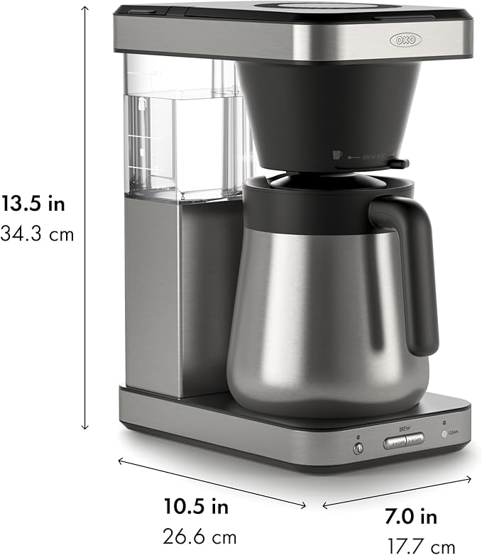 OXO Brew 8-Cup Coffee Maker - Single-Serve & Carafe, Thermal Stainless Steel, SCA Certified