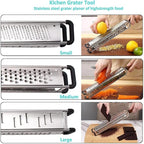 3 in 1 Cheese Grater Zester Citrus Lemon 304 Stainless Steel Zester Versatile Sharp Tool for Parmesan Cheese Ginger Garlic Nutmeg Chocolate Vegetables Fruits 15''