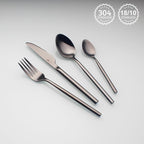 24 Piece Silverware Set For 6 Black Heavy duty 18/10 Stainless Steel Flatware Set Modern Design Knife/Fork/Spoon Mirror Polished Dishwasher Safe Cutlery Set with Gifts