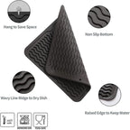 Silicone Dish Drying Mat for Multiple Usage,Easy clean,Eco-friendly,Heat-resistant Silicone Mat for Kitchen Counter or Sink,Refrigerator or Drawer liner Coffee M 12 inches x 12 inches