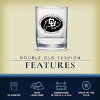 Heritage Pewter Colorado Double Old Fashion | Double Rocks Glass 14 OZ for Liquor | Expertly Crafted Pewter Glass
