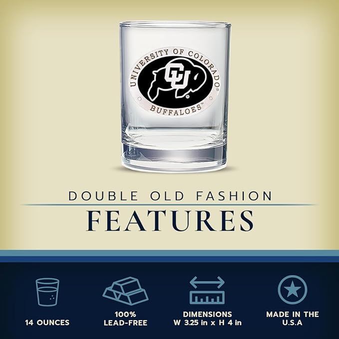 Heritage Pewter Colorado Double Old Fashion | Double Rocks Glass 14 OZ for Liquor | Expertly Crafted Pewter Glass
