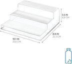 iDesign Recycled Plastic 3-Tier Spice Rack, The Linus Collection – 8.8" x 10.1" x 3.5”, Clear