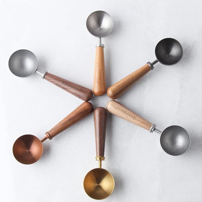 Easyworkz Retro Stainless Steel Coffee Spoon With Black Walnut Handle,10g - Measuring Spoon (Vintage)