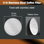 53.3mm Espresso Puck Screen-Food-Grade 316 Stainless Steel, 0.8mm Thickness, Reusable Filter for Espresso Portafilter-Compatible with Puck Screen 54mm Breville & Breville Coffee Accessories