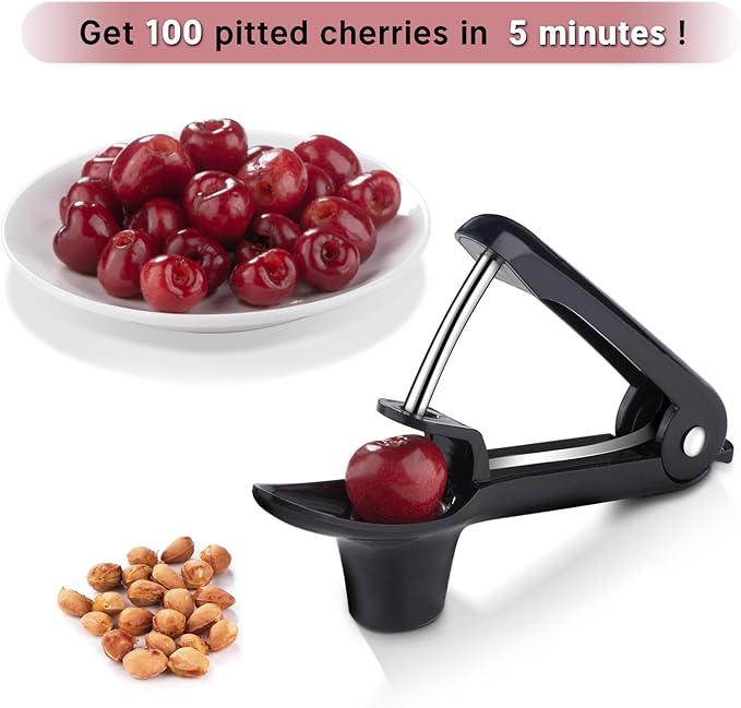 Cherry Pitter Tool Pit Remover, Olive Pitter Tool, Cherry Seed Remover, Stainless Steel Lock Design Fruit Pitters, Portable Cherries Corer for Making Cherry Jam